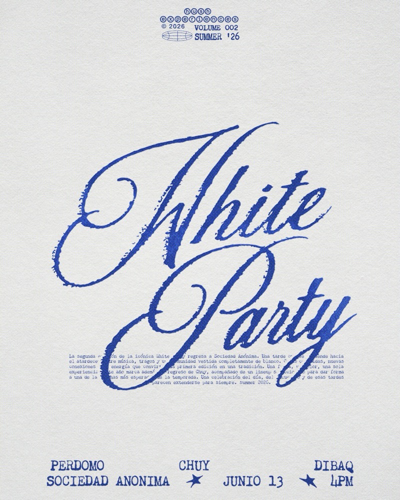 Afiche de Hush White Party, 13.06.26